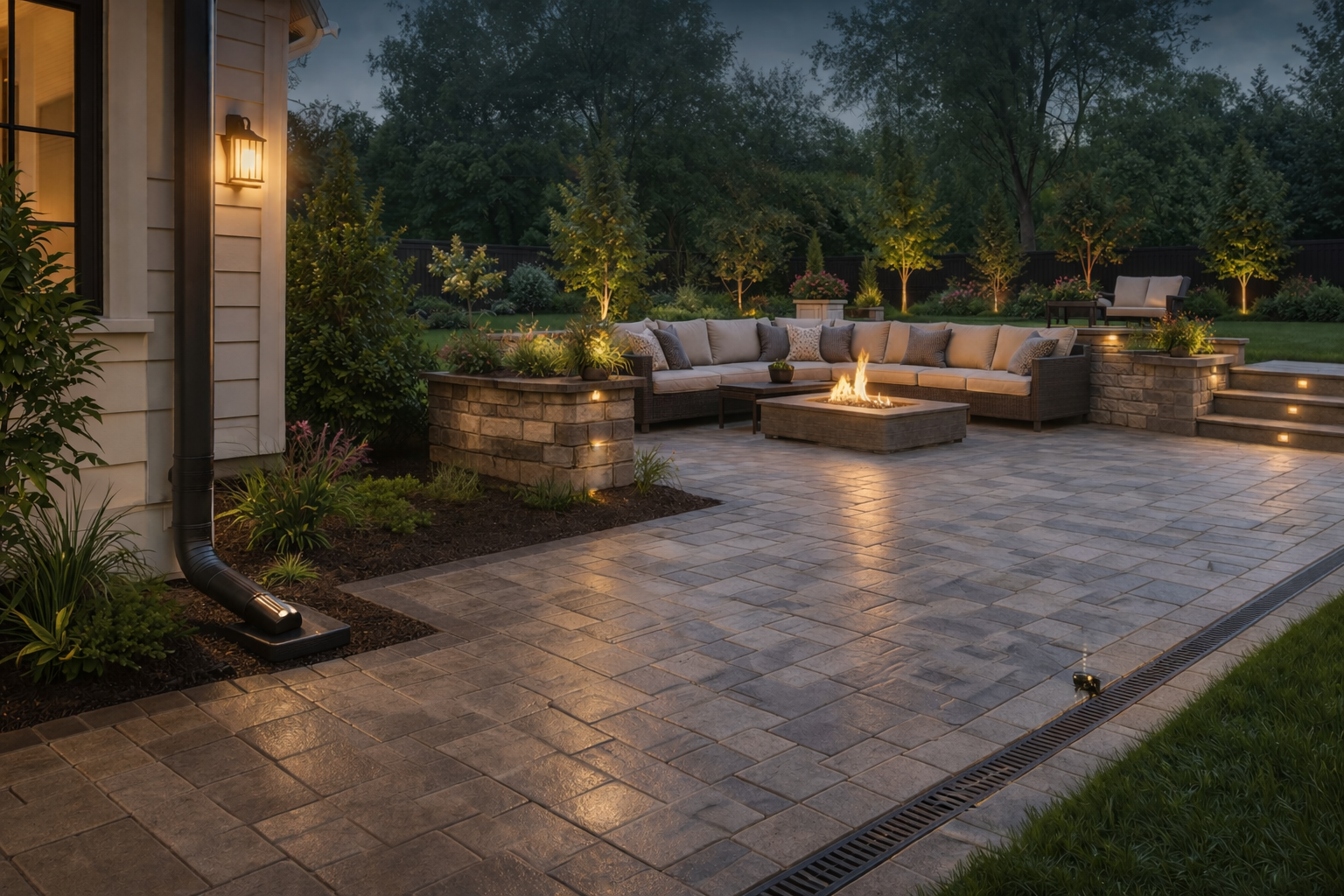 Backyard paver patio