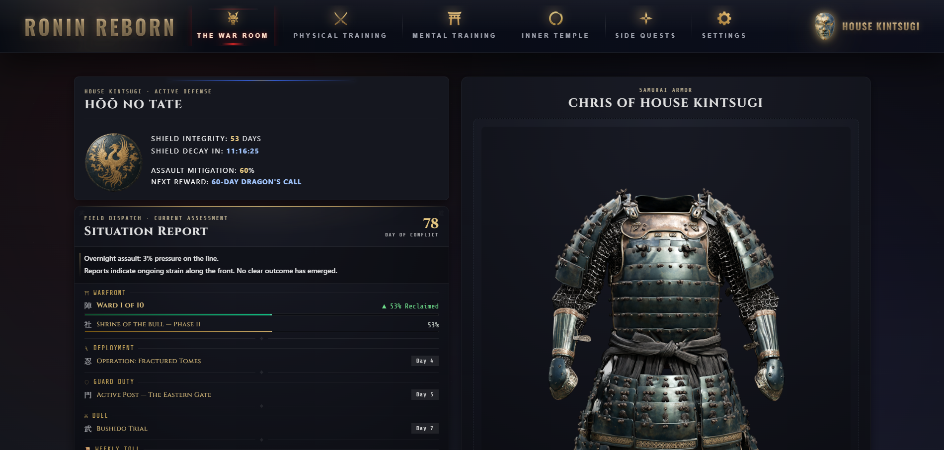 Ronin Reborn — habit tracker RPG app screenshot